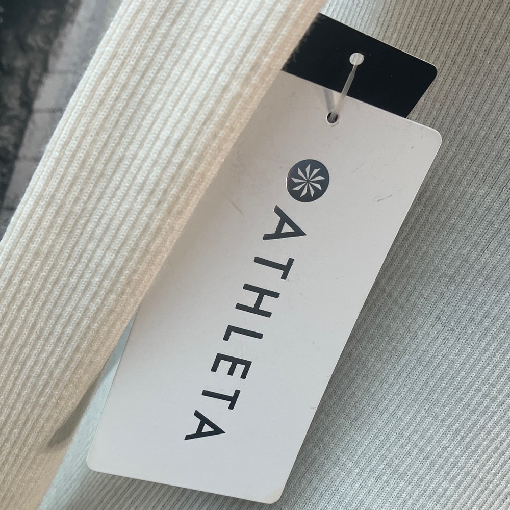 Athleta Ivory Ribbed Knit Top - Picture 2 of 6